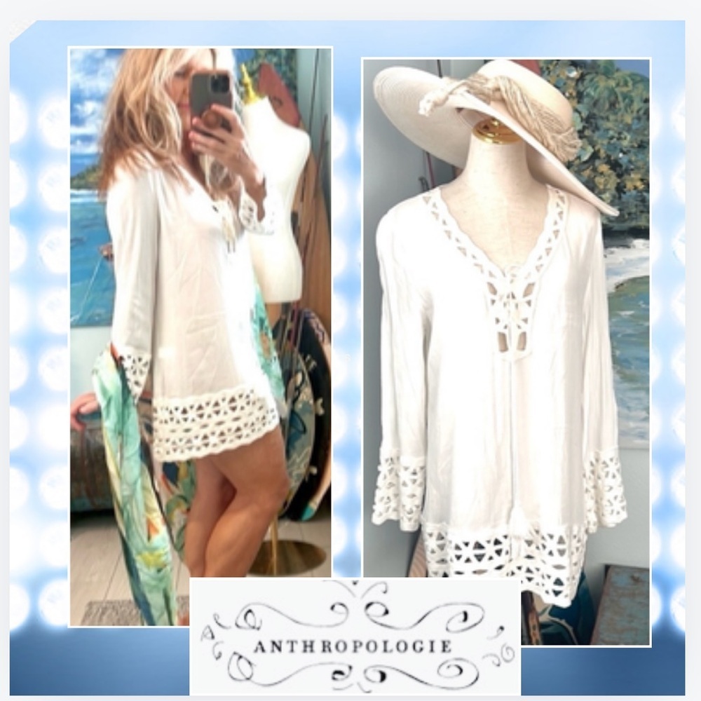 Anthro’s Monoreno Exquisite Tunic Top, Timeless, Elegant, Romantic, Size Large